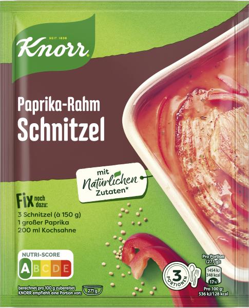 Knorr Fix Paprika-Rahm Schnitzel