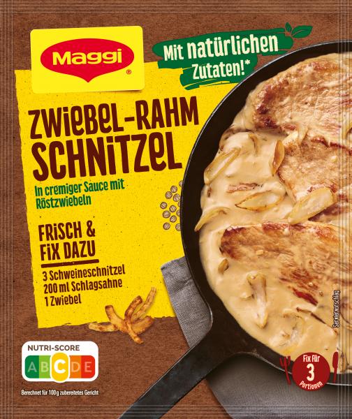 Maggi Fix für Zwiebel Rahm Schnitzel