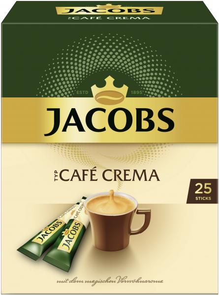 Jacobs löslicher Kaffee Typ Café Crema, 25 Instant Kaffee Sticks