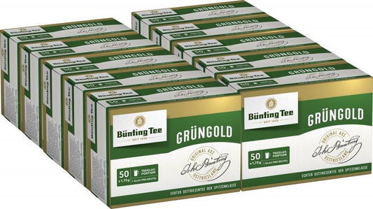 Bünting Tee Grüngold Tassenbeutel
