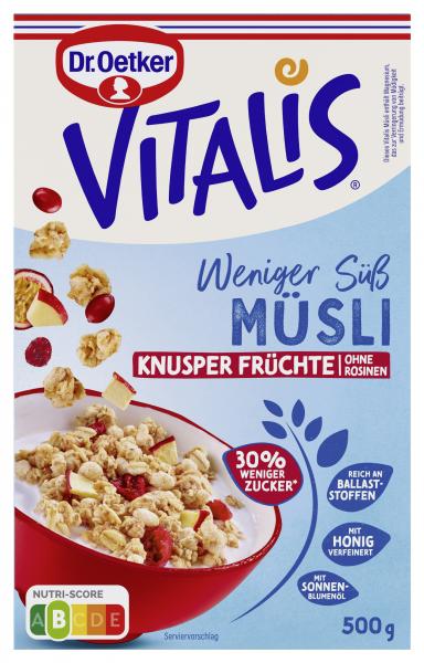 Dr. Oetker Vitalis Weniger süß Müsli Knusper Früchte