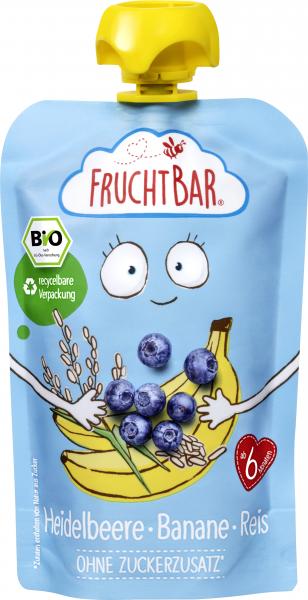 FruchtBar Bio Quetschie Fruchtpüree Heidelbeere-Banane-Reis