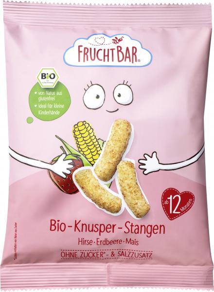 FruchtBar Bio-Knusper-Stangen Hirse-Erdbeere-Mais