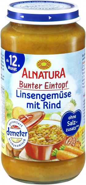 Alnatura Bunter Eintopf Linsengemüse mit Rind
