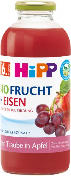 Hipp Bio Frucht + Eisen Rote Traube in Apfel