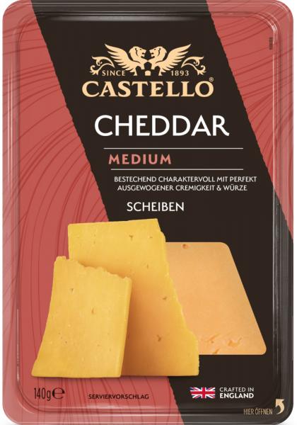 Castello Sinnlich prickelnder Cheddar Scheibenkäse