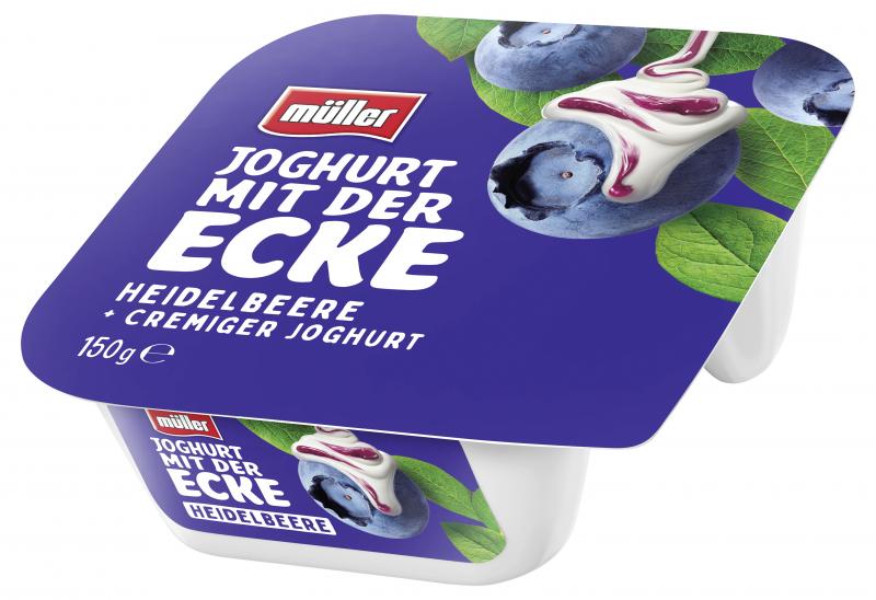 Müller Joghurt mit der Ecke Heidelbeere & cremiger Joghurt