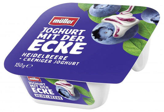 Müller Joghurt mit der Ecke Heidelbeere & cremiger Joghurt