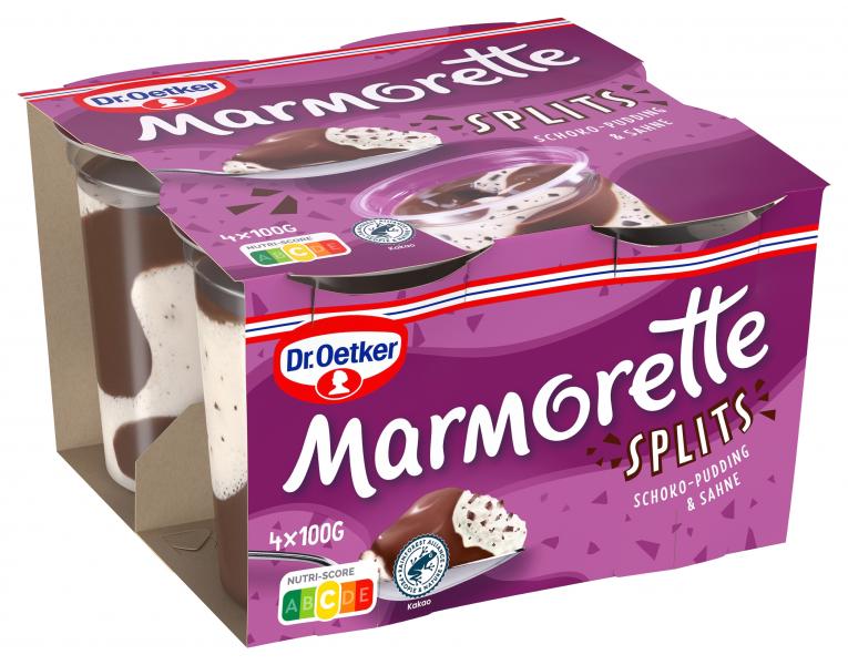 Dr. Oetker Marmorette Splits Schoko-Pudding & Sahne