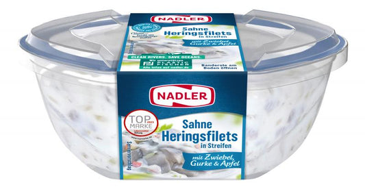 Nadler Sahne-Heringsfilets in Streifen mit Zwiebel, Gurke & Apfel