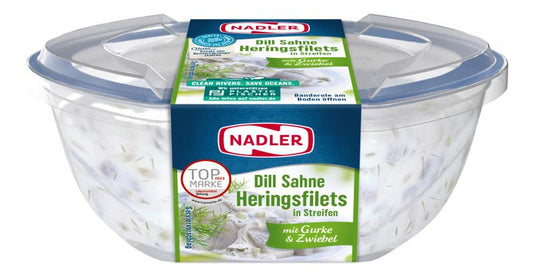 Nadler Dill Sahne Heringsfilets in Streifen mit Gurke & Zwiebel