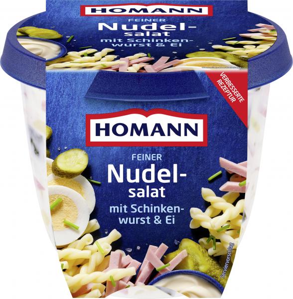Homann Feiner Nudelsalat mit Schinkenwurst & Ei