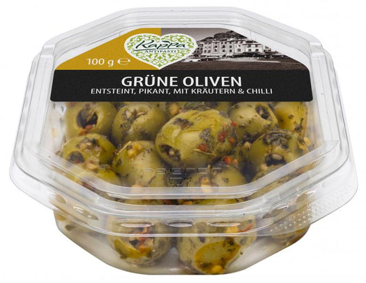 Kappa Grüne Oliven mit Kräutern & Chili