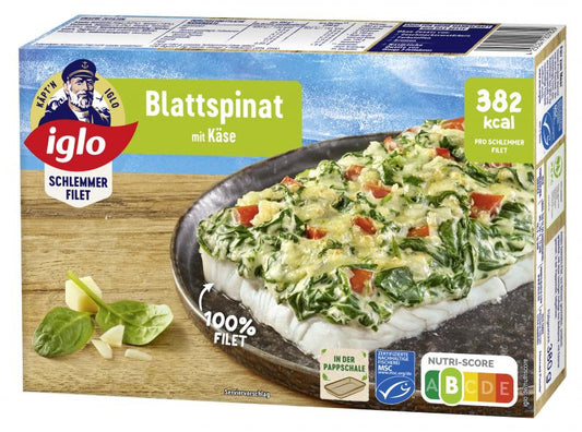 Iglo Schlemmer Filet Blattspinat mit Käse