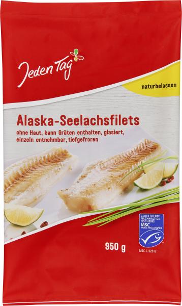 Jeden Tag Alaska-Seelachsfilets naturbelassen