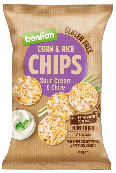Benlian Corn & Rice Chips Sour Cream & Chive