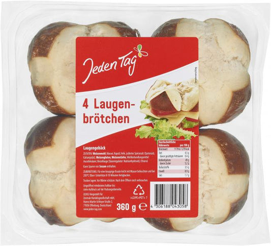 Jeden Tag 4 Laugenbrötchen