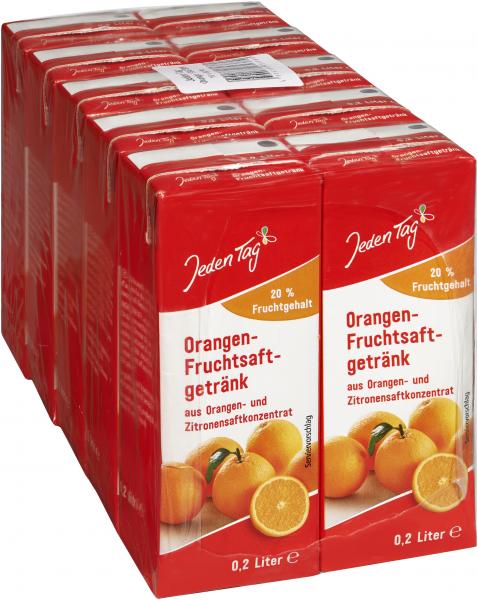 Jeden Tag Orangen-Fruchtsaftgetränk