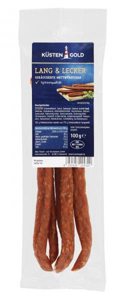 Küstengold Lang und Lecker Geräucherte Mettwürstchen