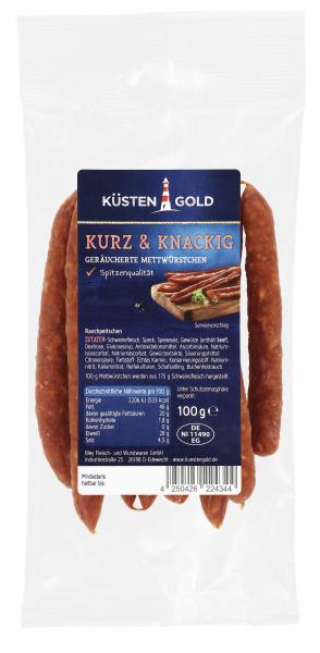 Küstengold Kurz und Knackig Geräucherte Mettwürstchen