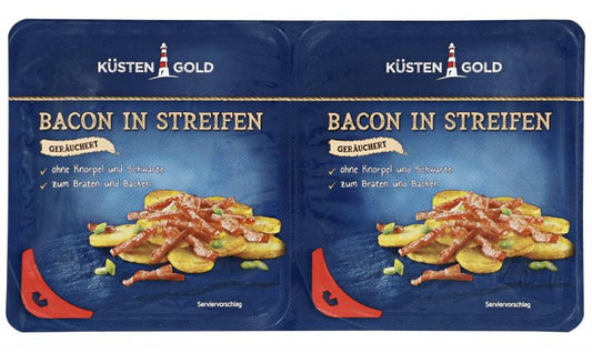 Küstengold Bacon in Streifen geräuchert