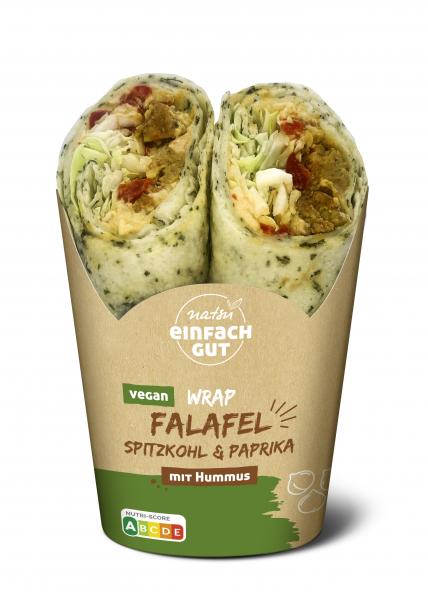 Natsu Einfach gut Wrap Falafel Spitzkohl & Paprika mit Hummus