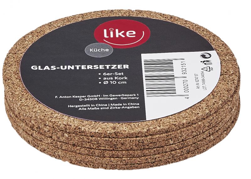 Like Glasuntersetzer aus Kork 6er-Set