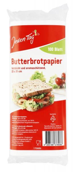 Jeden Tag Butterbrotpapier Blätter
