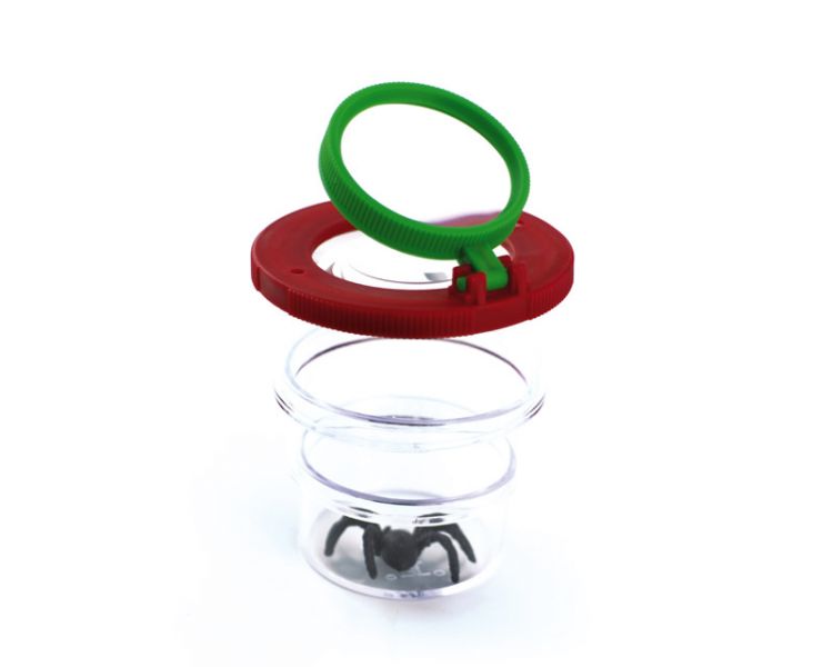 Taschenlupendose inkl. Spielzeugspinne