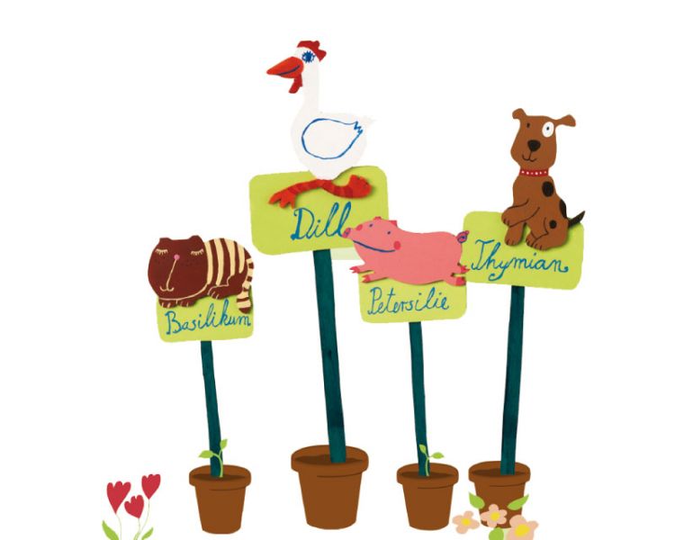 Laubsägevorlage »Kräuterstecker«