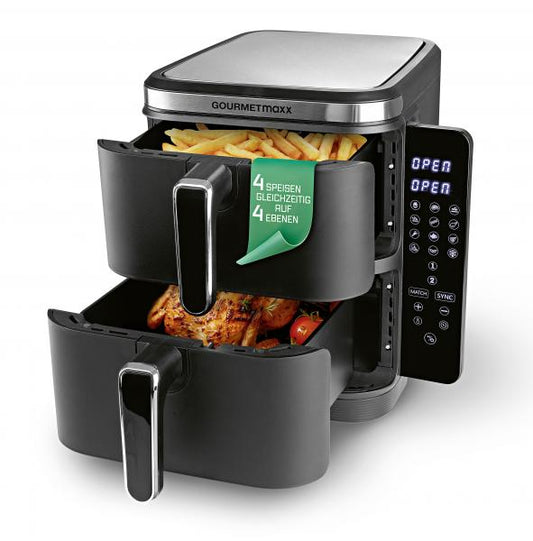 Gourmetmaxx Heißluft-Fritteuse Doppelkorb