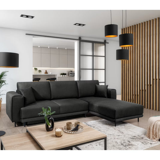 Ecksofa Baria – Schlaffunktion, Stauraum und pflegeleichter Stoff