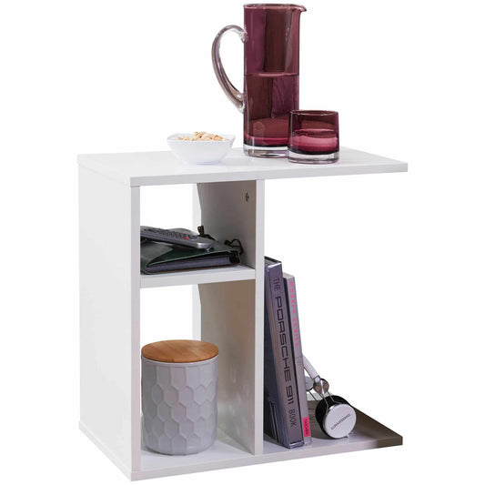 Beistelltisch 50x50x30 cm Holz Weiß Design Anstelltisch Sofa