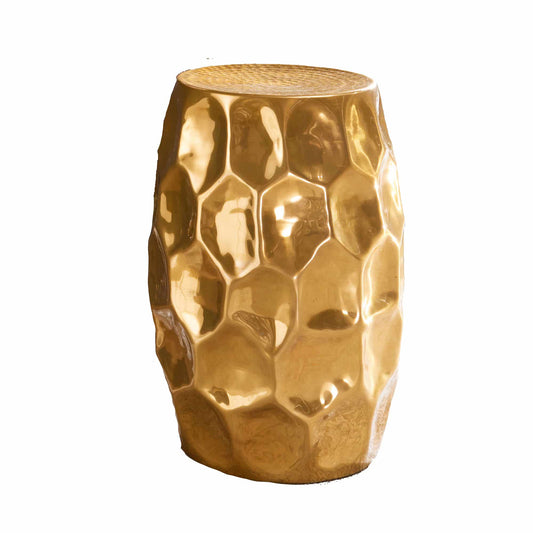 Beistelltisch 30x47x30cm Aluminium Gold Dekotisch orientalisch rund