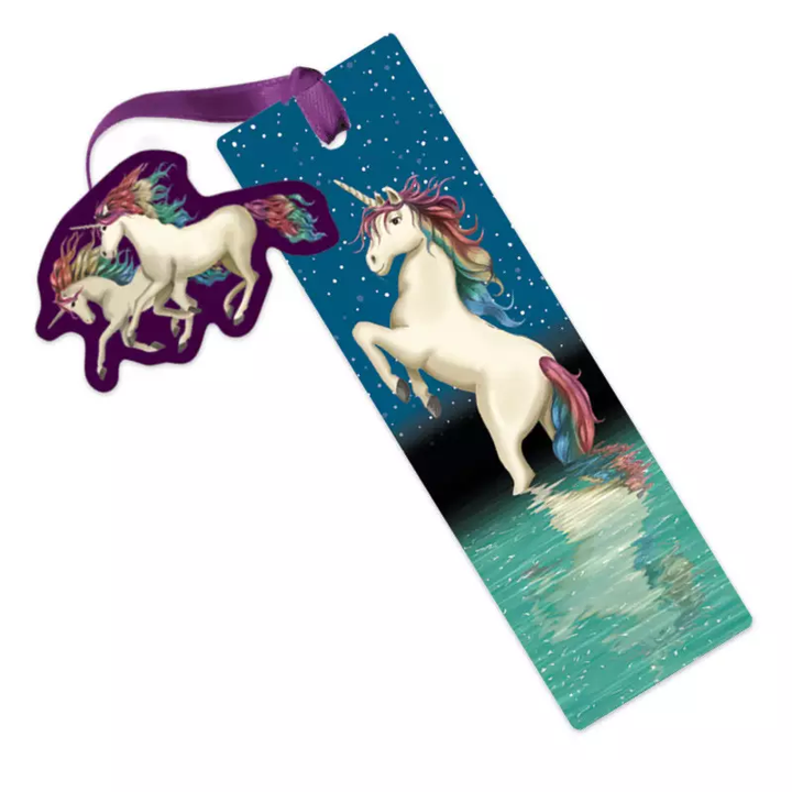 Glitter-Lesezeichen Einhorn