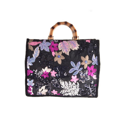 Handtasche aus Kunstleder mit Pailletten | 80138