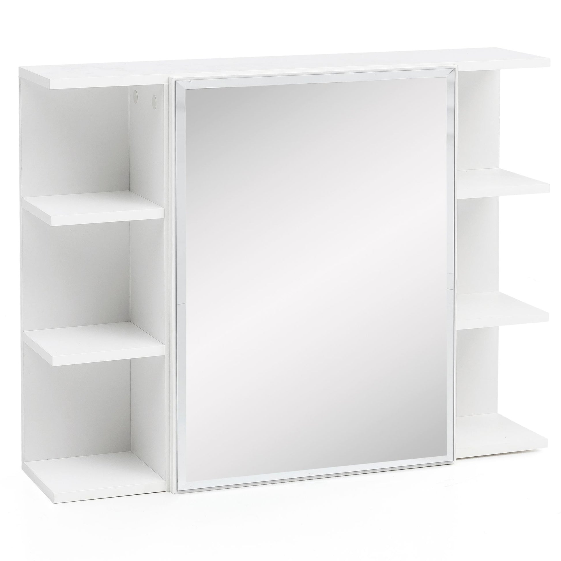 Hängeschrank WL5.754 Weiß 80x64,5x20cm Spanplatte Spiegelschrank Modern