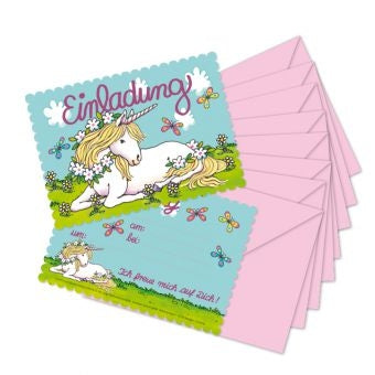 Einhorn Stanzkarten Einladungs - Set