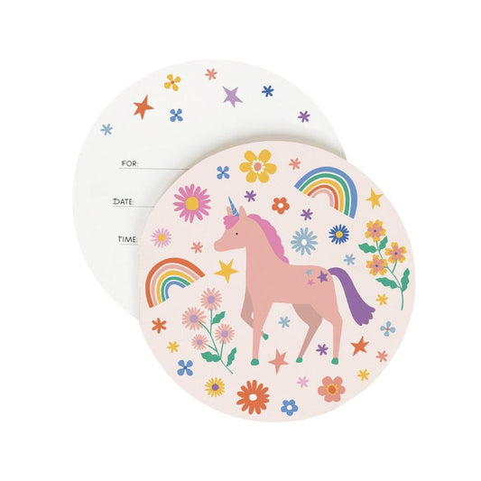 Einhorn Einladungen rund