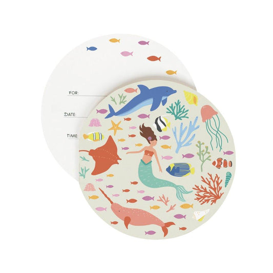 Meerjungfrau Einladungen rund