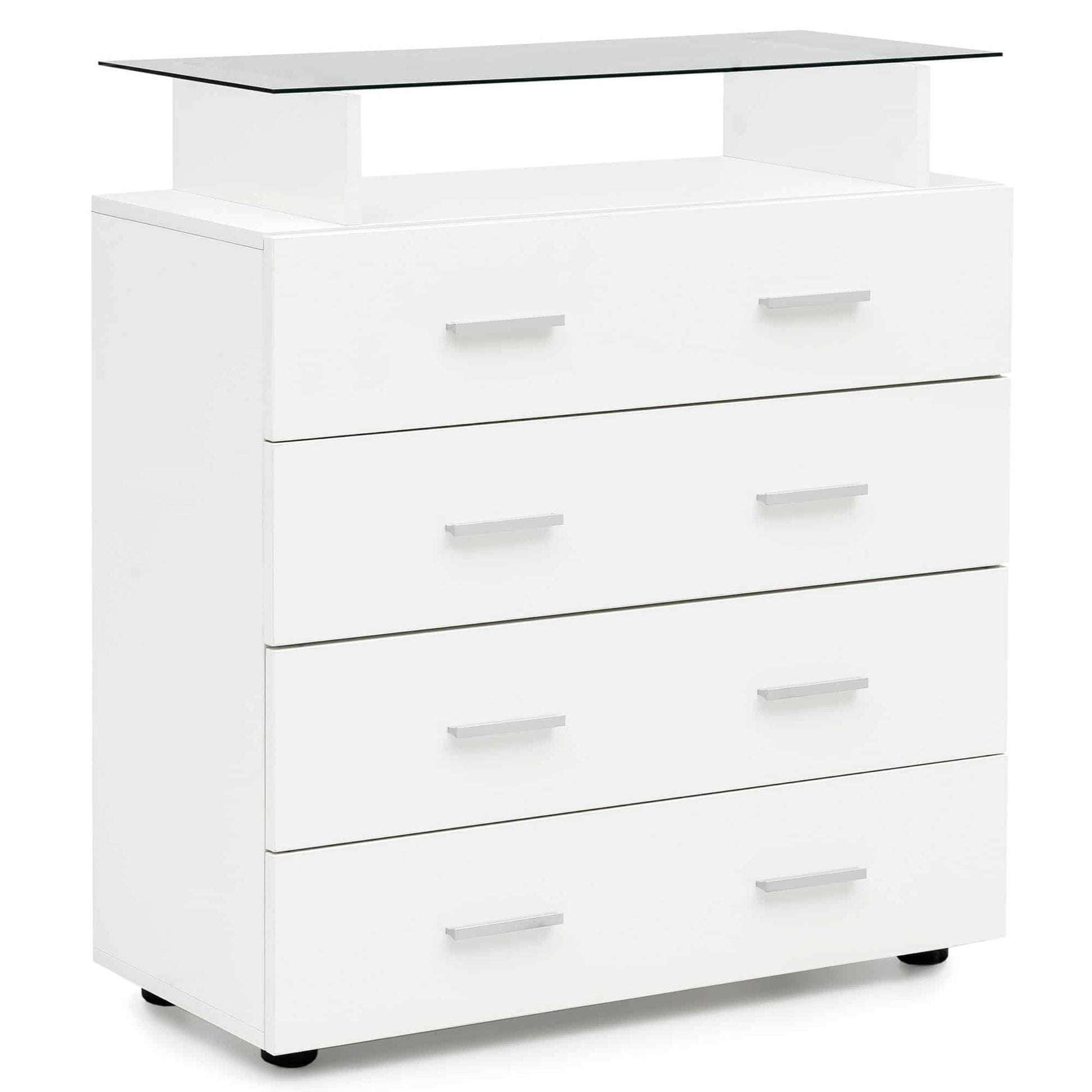 Design Sideboard WL5.850 Weiß Hochglanz 76x84x35 cm Anrichte Holz Modern