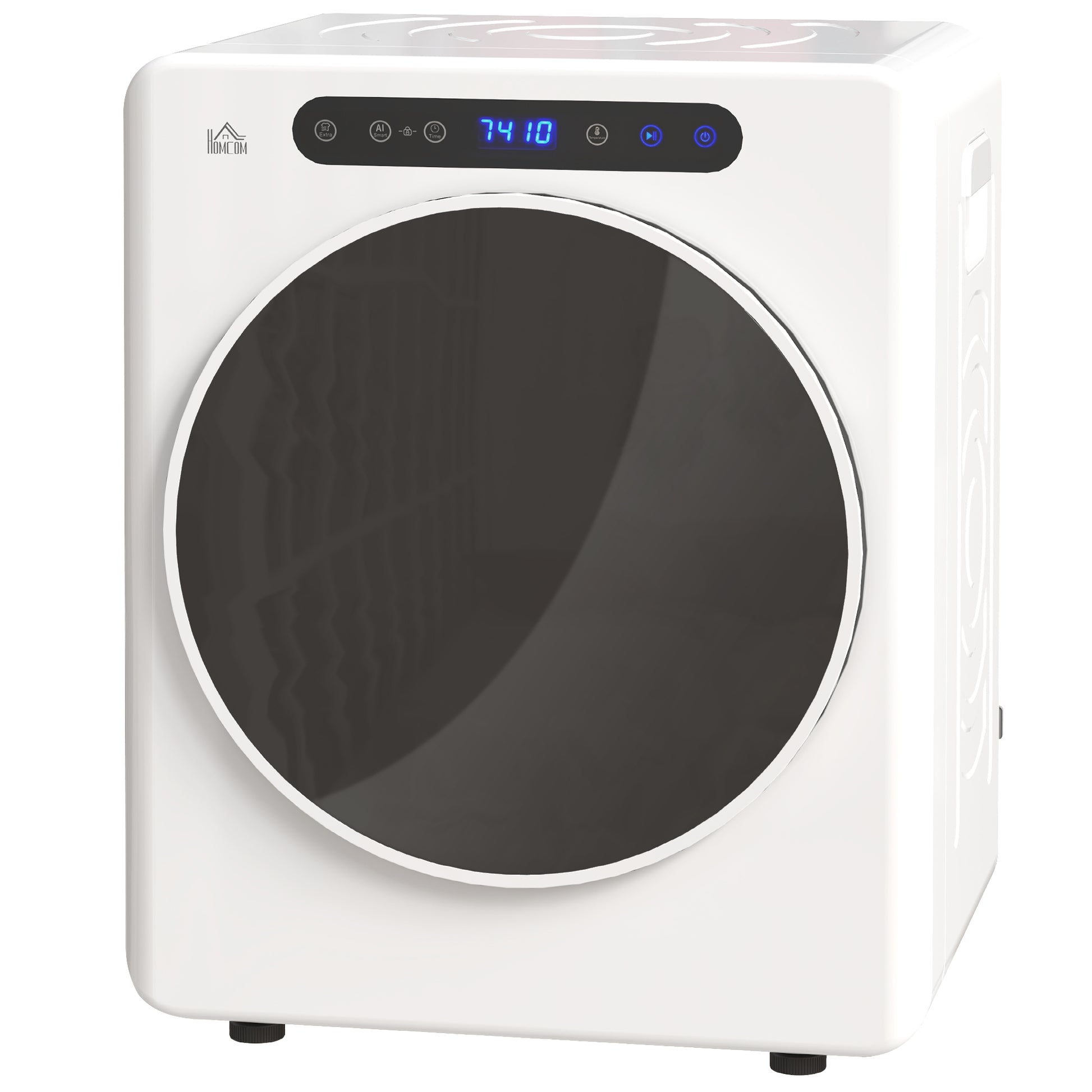 HOMCOM Mini Ablufttrockner 4 kg Wäschetrockner mit Desinfektion, 6 Programmen, 1000W Trockner mit Touch-Screen, 3 Temperaturen und Timer, für Wohnmobile, Haus, Weiß   Aosom