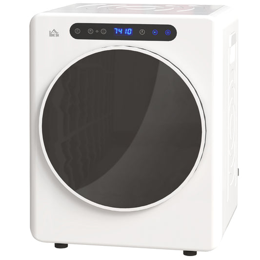 HOMCOM Mini Ablufttrockner 4 kg Wäschetrockner mit Desinfektion, 6 Programmen, 1000W Trockner mit Touch-Screen, 3 Temperaturen und Timer, für Wohnmobile, Haus, Weiß   Aosom