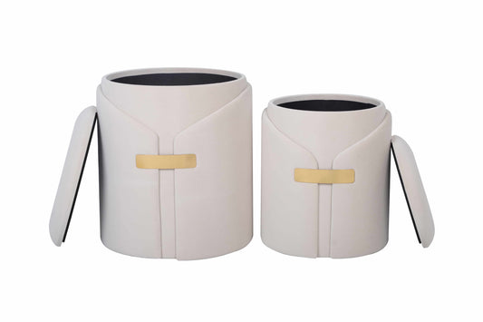 Hocker Forcet 125 2er-Set Hellbraun