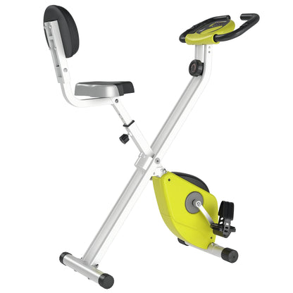 HOMCOM Heimtrainer F-Bike Fahrradtrainer mit 8-stufig einstellbarem Magnetwiderstand, höhenverstellbar, Stahl, Gelb Weiß, kompakt 43 x 97 x 109 cm   Aosom.de