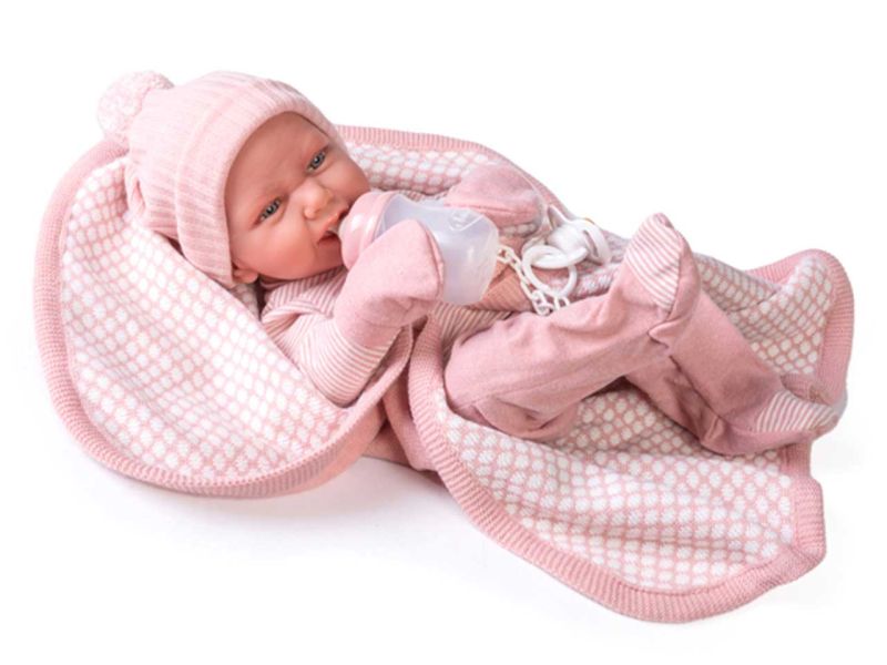 Antonio Juan Babypuppe »Recién Nacida Carla« mit Fäustlingen und Fläschchen