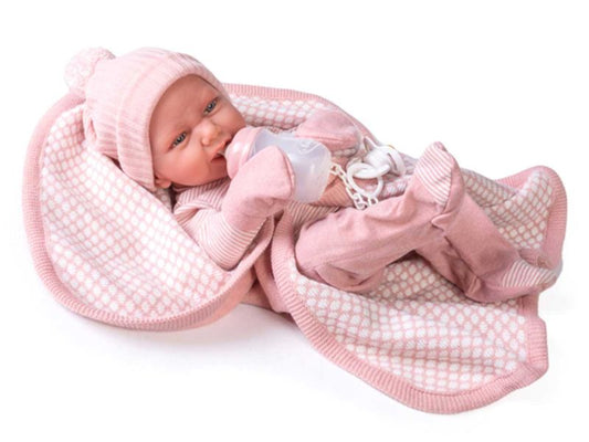 Antonio Juan Babypuppe »Recién Nacida Carla« mit Fäustlingen und Fläschchen