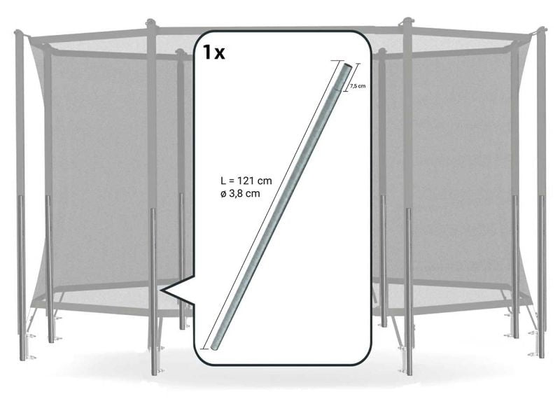 BERG Unteres Rohr für Sicherheitsnetz Comfort bis Baujahr 2014, einzeln, 121 cm