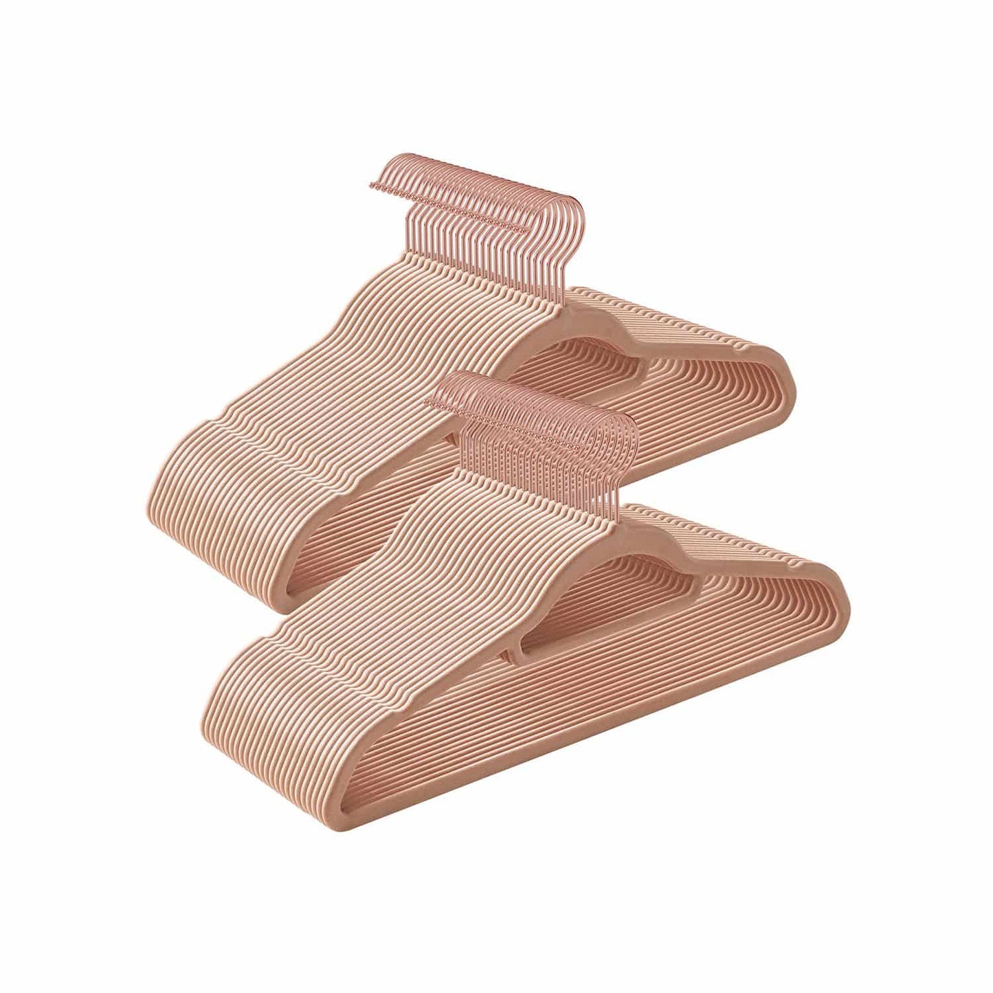 50er Set Samt-Kleiderbügel Hellgrün