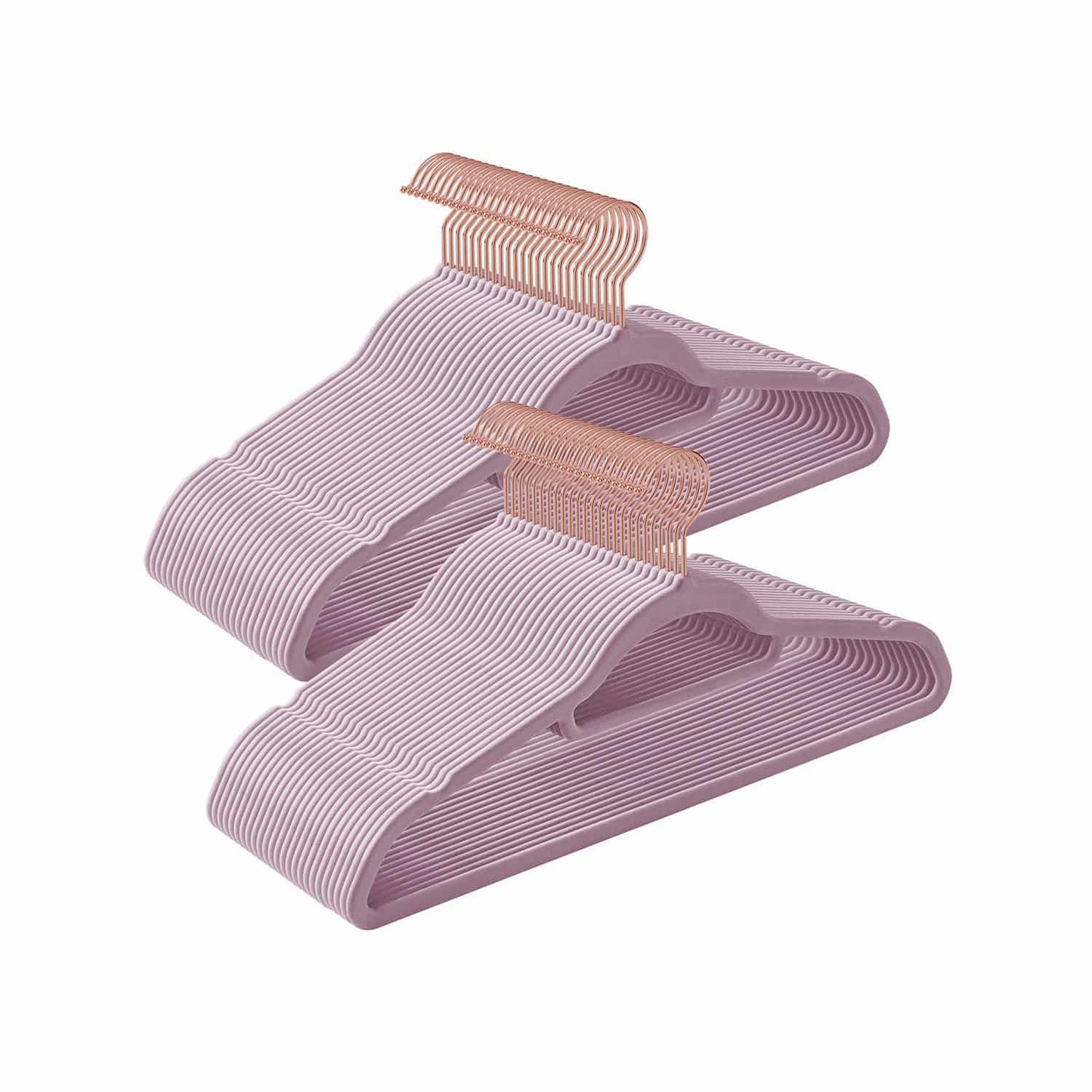 50er Set Samt-Kleiderbügel Zartlila
